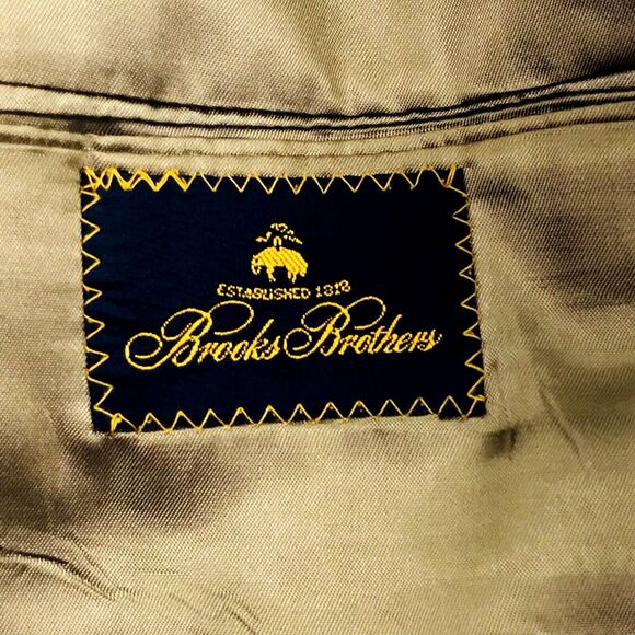 Brooks Brothers Vintage Sport Coat Canvas Cotton Khaki Green Gray 44 Blazer - Picture 2 of 14